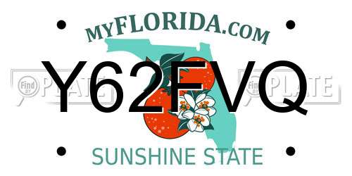 Y62FVQ Florida License Plate