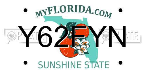 Y62FYN Florida License Plate