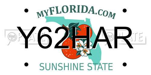 Y62HAR Florida License Plate