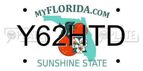 Y62HTD Florida License Plate