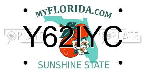 Y62IYC Florida License Plate