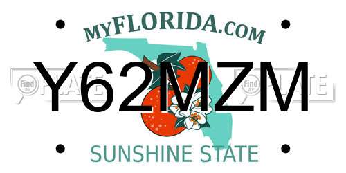 Y62MZM Florida License Plate