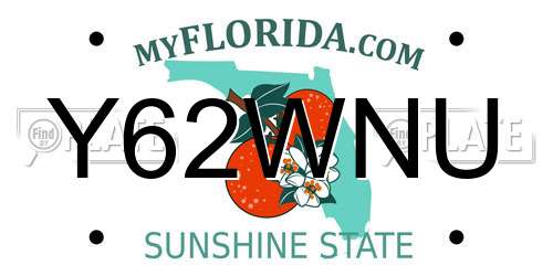 Y62WNU Florida License Plate