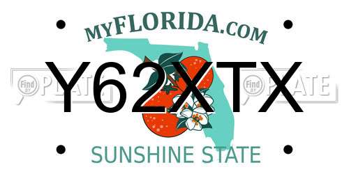 Y62XTX Florida License Plate