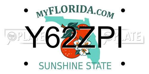 Y62ZPI Florida License Plate