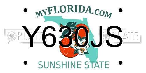 Y630JS Florida License Plate