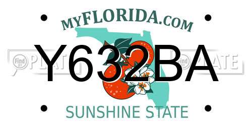 Y632BA Florida License Plate