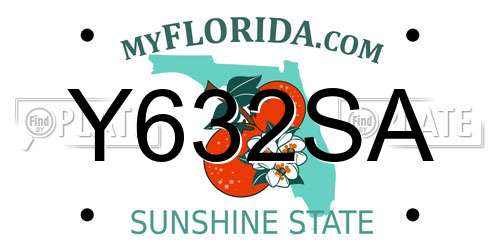 Y632SA Florida License Plate