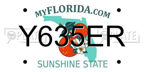 Y635ER Florida License Plate