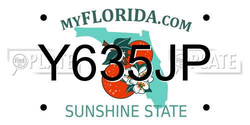 Y635JP Florida License Plate