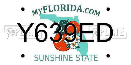 Y639ED Florida License Plate