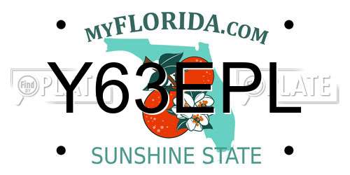 Y63EPL Florida License Plate