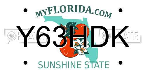 Y63HDK Florida License Plate