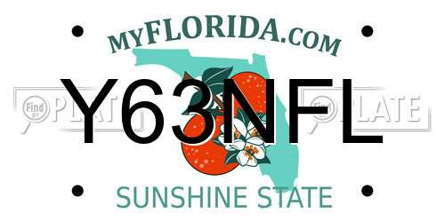 Y63NFL Florida License Plate