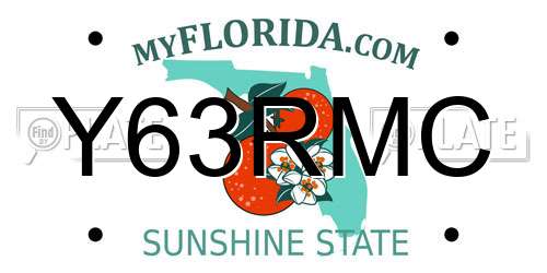 Y63RMC Florida License Plate