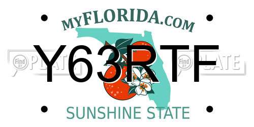 Y63RTF Florida License Plate