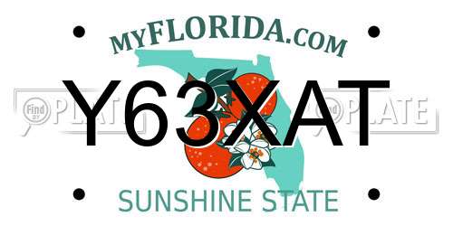 Y63XAT Florida License Plate