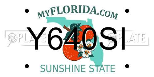 Y640SI Florida License Plate
