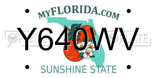 Y640WV Florida License Plate