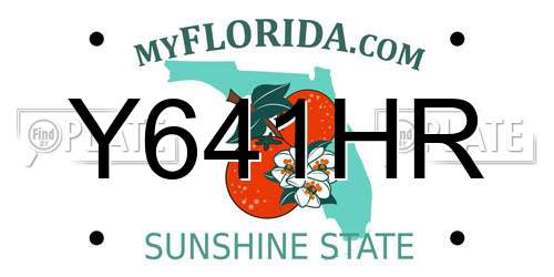 Y641HR Florida License Plate