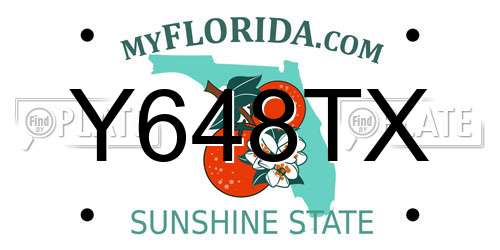 Y648TX Florida License Plate