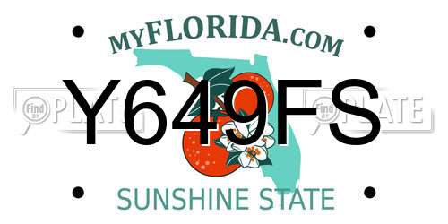 Y649FS Florida License Plate
