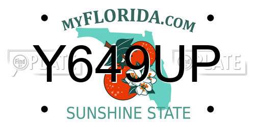 Y649UP Florida License Plate
