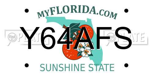Y64AFS Florida License Plate