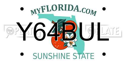 Y64BUL Florida License Plate