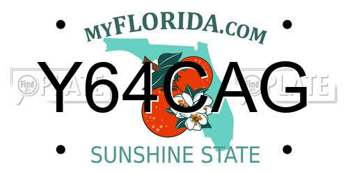 Y64CAG Florida License Plate