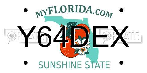 Y64DEX Florida License Plate