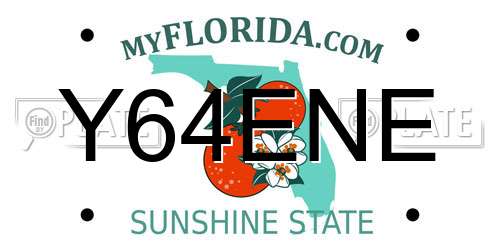 Y64ENE Florida License Plate