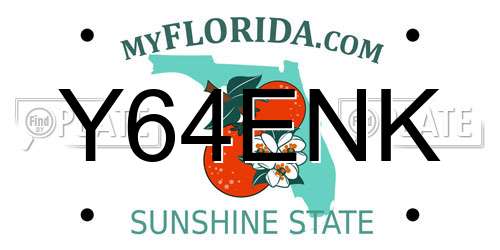 Y64ENK Florida License Plate