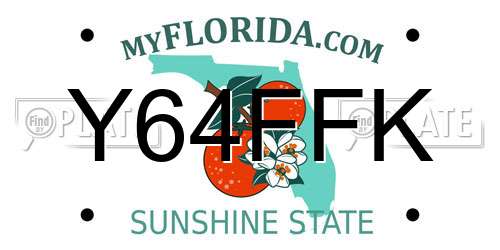 Y64FFK Florida License Plate