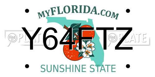 Y64FTZ Florida License Plate