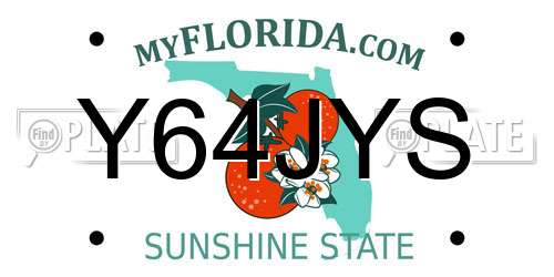 Y64JYS Florida License Plate