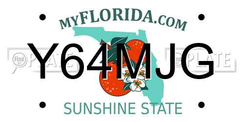 Y64MJG Florida License Plate