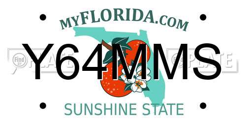 Y64MMS Florida License Plate