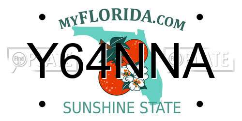 Y64NNA Florida License Plate