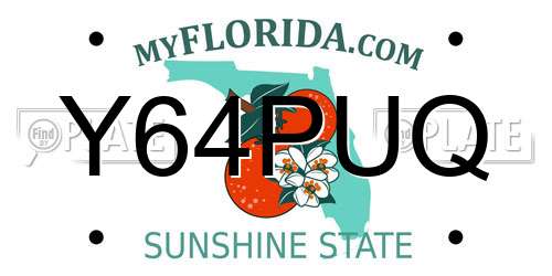 Y64PUQ Florida License Plate
