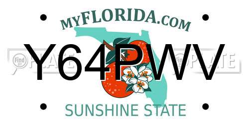 Y64PWV Florida License Plate