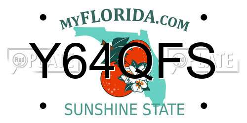 Y64QFS Florida License Plate