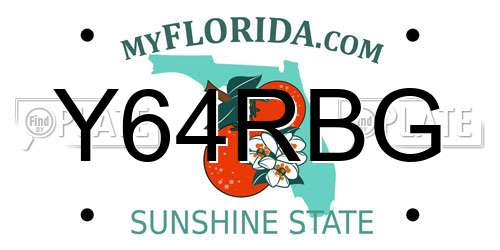 Y64RBG Florida License Plate