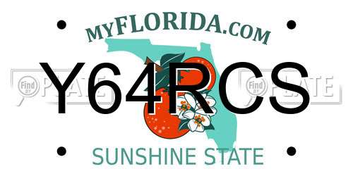 Y64RCS Florida License Plate