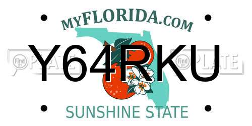 Y64RKU Florida License Plate
