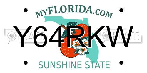 Y64RKW Florida License Plate