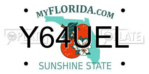 Y64UEL Florida License Plate