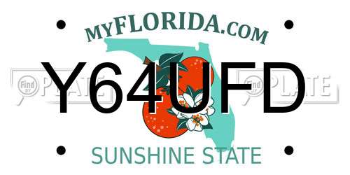 Y64UFD Florida License Plate