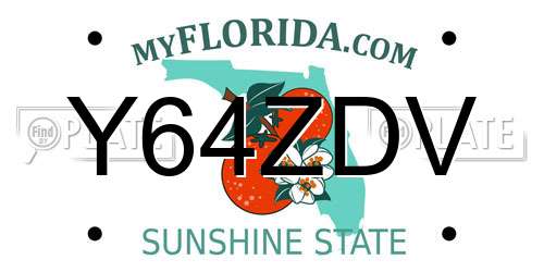 Y64ZDV Florida License Plate