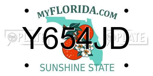 Y654JD Florida License Plate